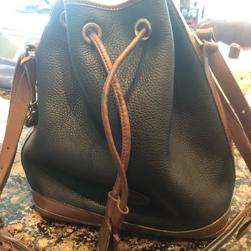 Leather bucket bag